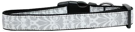 Damask Nylon Dog Collar XL Grey